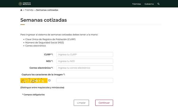 Obtener constancia de semanas Cotizadas ISSSTE